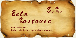 Bela Kostović vizit kartica